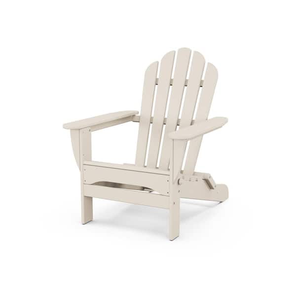 POLYWOOD Monterey Bay Folding Adirondack Chair in Sand Castle
