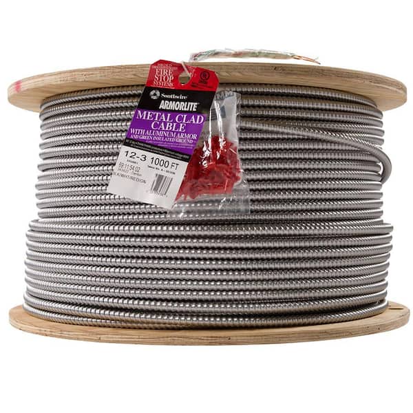 Southwire 12/3 x 1,000 ft. Stranded CU MC (Metal Clad) Armorlite Cable