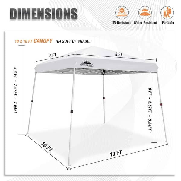 EAGLE PEAK 10 ft. x 10 ft. Slant Leg Instant Outdoor Canopy