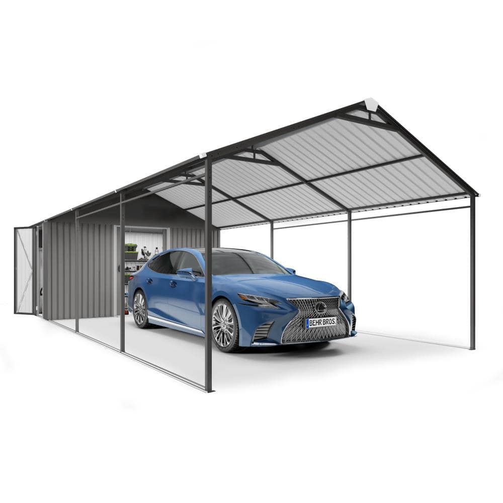12x25 FT Galvanized Steel Outdoor Carport with 12x20 FT Car Shelter & 12x5 FT Storage Shed,for Car,Truck,&Garden Tools price history on PriceWatchPro