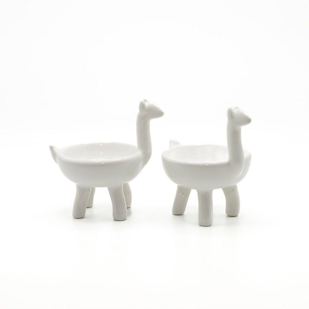 2.36 in. x 3.15 in. White Ceramic Llama Pinch Bowls, Condiment Servers (Set of 2) price history on PriceWatchPro