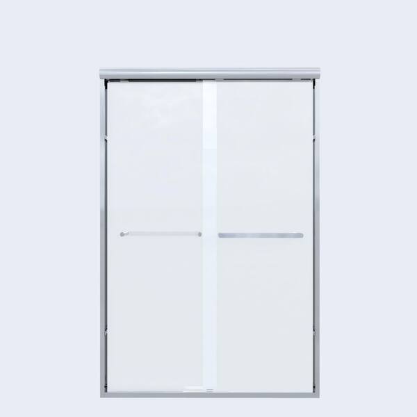 50 in.-54 in. W x 72 in. H Sliding Framed Shower Door in Chrome with Clear Glass