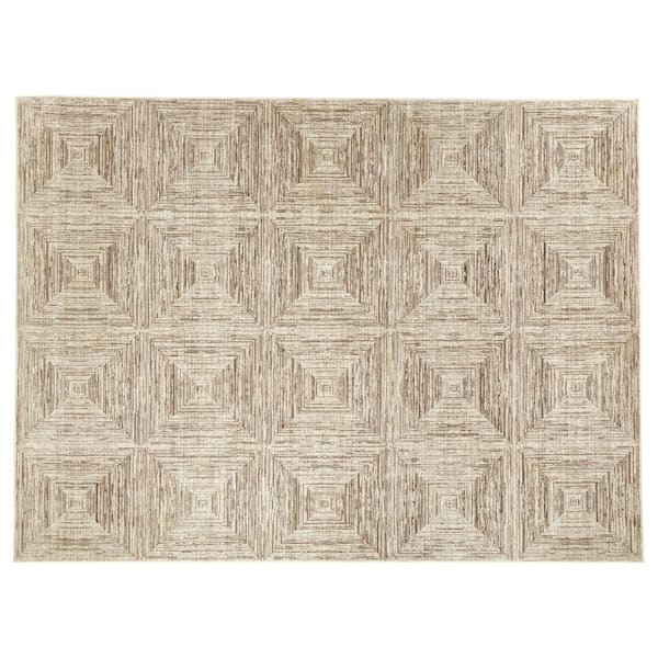 Home Decorators Collection Catalina Natural 1 ft. 10 in. X 7 ft. Geometric Polypropylene/Polyester Runner Rug