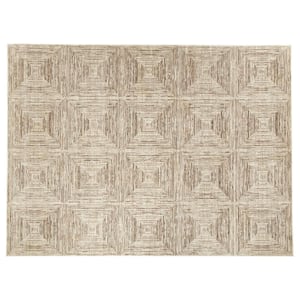 Catalina Natural 6 ft. 7 in. X 9 ft. 2 in. Geometric Polypropylene/Polyester Area Rug
