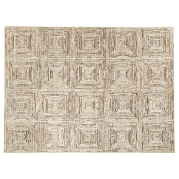 Home Decorators Collection Catalina Natural 6 ft. 7 in. X 9 ft. 2 in. Geometric Polypropylene/Polyester Area Rug
