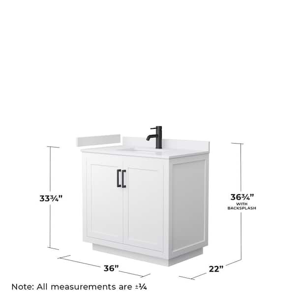 Miranda 36 in. W x 22 in. D x 33.75 in. H Single Sink Bath Vanity in White with White Cultured Marble Top