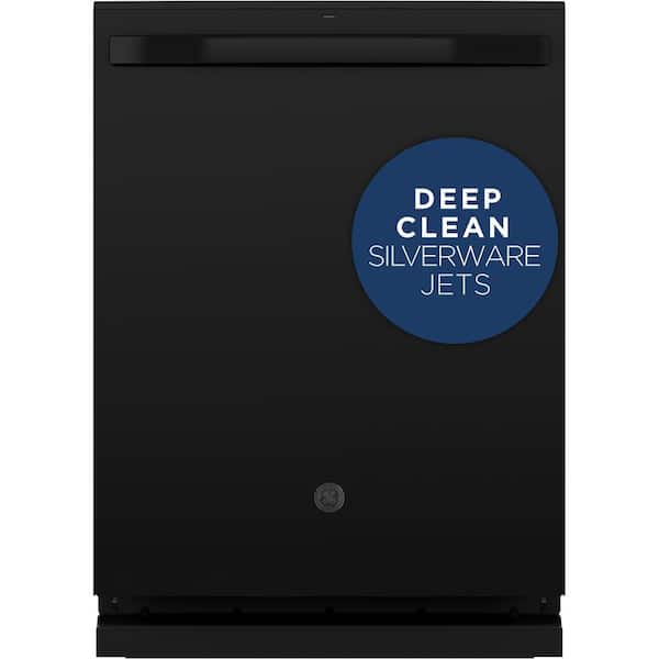 GE 24 In. Top Control Built-In Tall Tub Dishwasher in Black with 5-Cycles