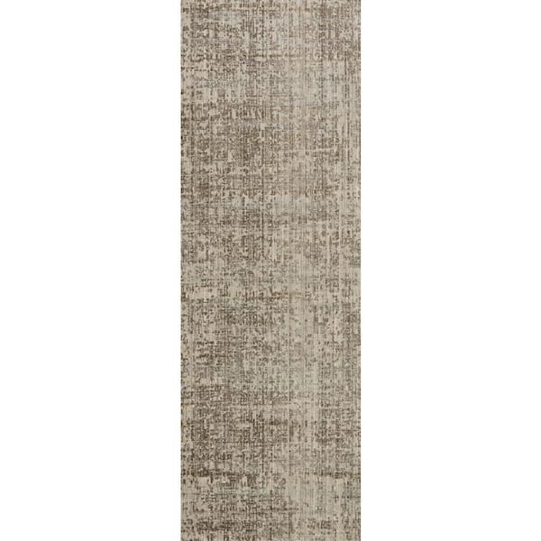 Fenora Modern Woven Abstract Washable Grey 3 ft. x 8 ft. Outdoor Runner Rug