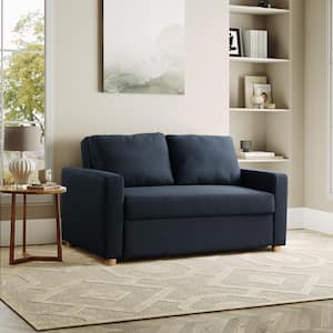 Tampa 66.1 in. Navy Blue Polyester Full Size Convertible Sofa