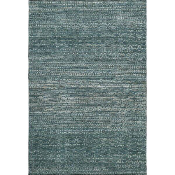 Mayfield Premium Machine Washable Abstract AMF2150 Teal 3 ft. x 4 ft. Area Rug