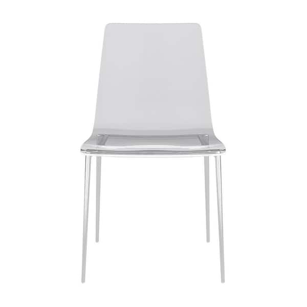 HomeRoots Amelia Clear Acrylic Side Chair Set of 2