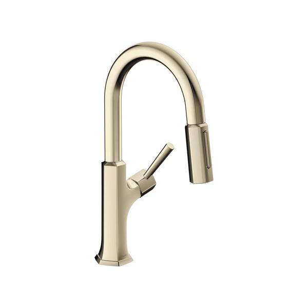 Hansgrohe Locarno Single-Handle Pull Down Sprayer Kitchen Faucet in Polished Nickel