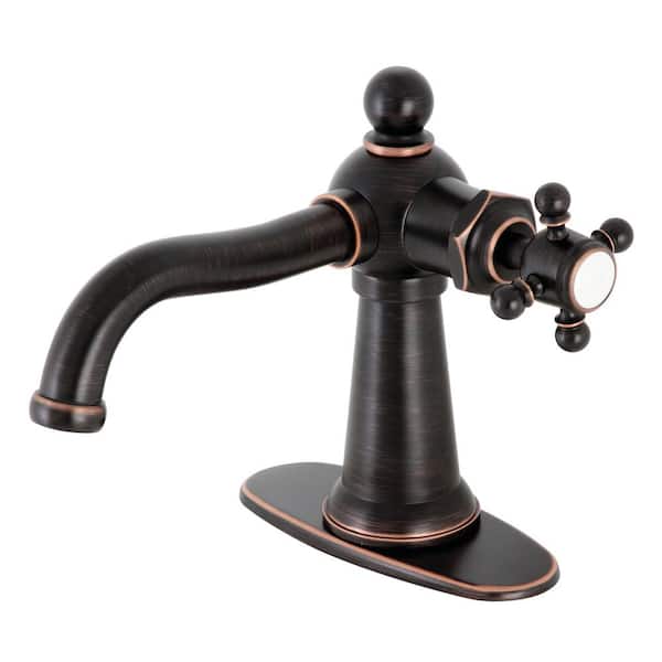 Kingston Brass Nautical Single-Handle Single Hole Bathroom Faucet in Naples Bronze