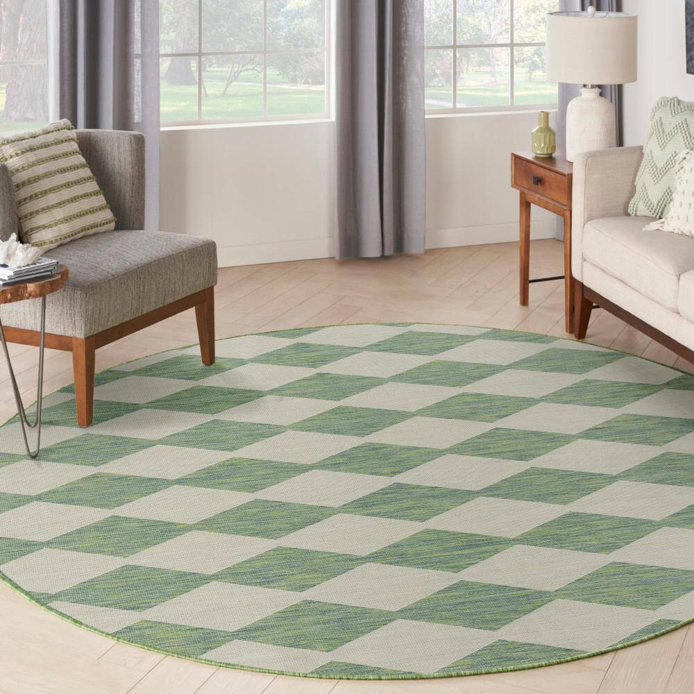 Positano Blue Green 10 ft. Round x 10 ft. Diamond Contemporary Round Area Rug price history on PriceWatchPro