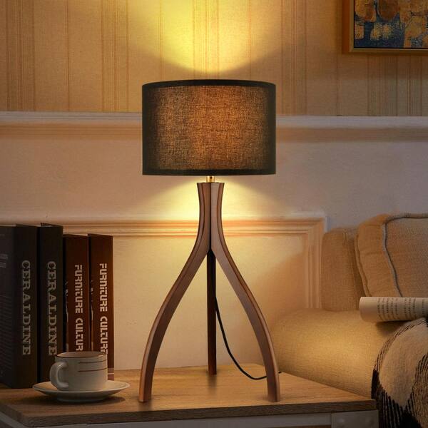 Light Society Arboa 26 75 In Walnut Tripod Table Lamp With Fabric Shade Ls T431 Wl The Home Depot Walnut Tripod Table Lamp, Almost Infinity Table Lamp