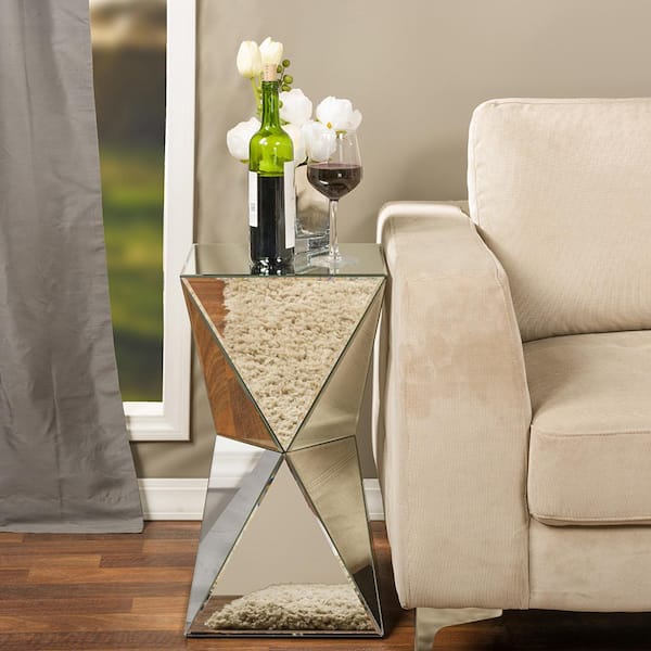 Baxton Studio Rebecca Glam Silver Metallic Finished End Table