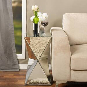 Rebecca Glam Silver Metallic Finished End Table