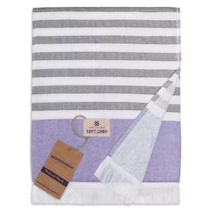 Peshtemal Beach Towels, Turkish Terry 35x60 Inches, Decorative Towels, Purple