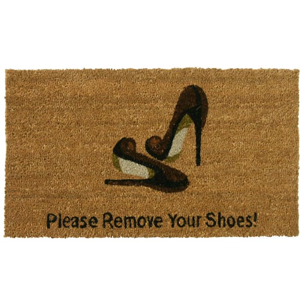 Rubber-Cal Welcome and Please Remove your Shoes 18 in. x 30 in. Door ...