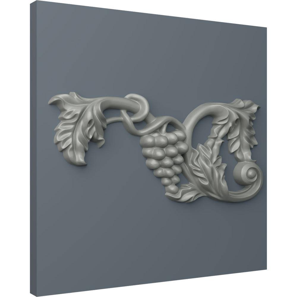 Primed White Polyurethane Grape and Leaf Applique Onlay