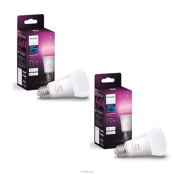 75-Watt Equivalent A19 Smart LED Color Changing Light Bulb with Bluetooth (2-Pack)