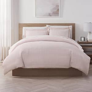 Supersoft 3-Piece Dusty Pink Solid Polyester Full/Queen Cooling Duvet Set