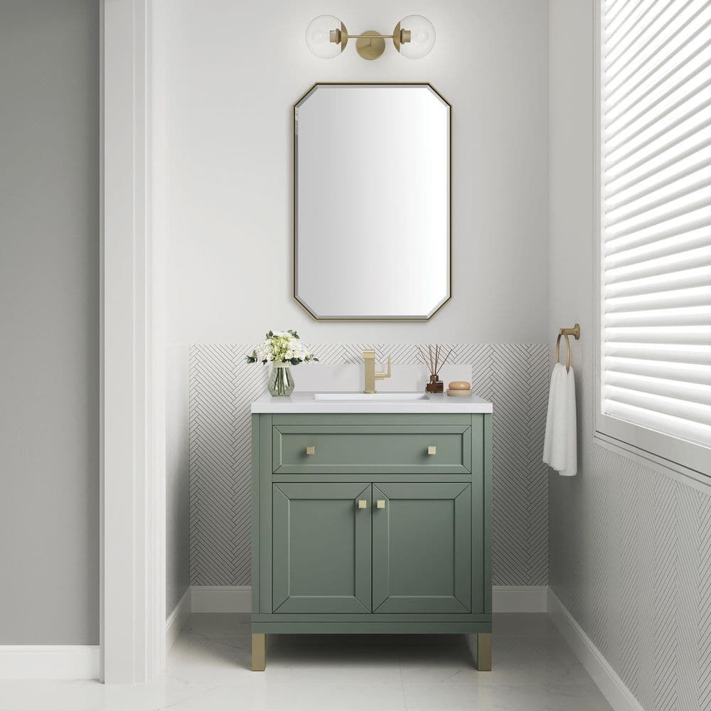 Chicago 29.9 in. W x 23.3 in. D x 32.6 in. H Single Bath Vanity Cabinet Without Top in Smokey Celadon price history on PriceWatchPro