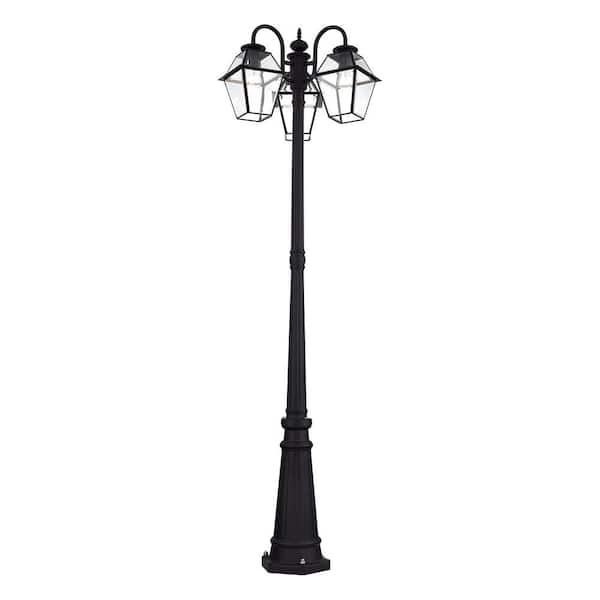 Livex Lighting Westover 3-Light Black Cast Brass Hardwired