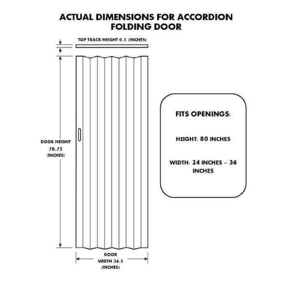 Spectrum 36 in. x 80 in. Oakmont PVC Vinyl White Ash Accordion
