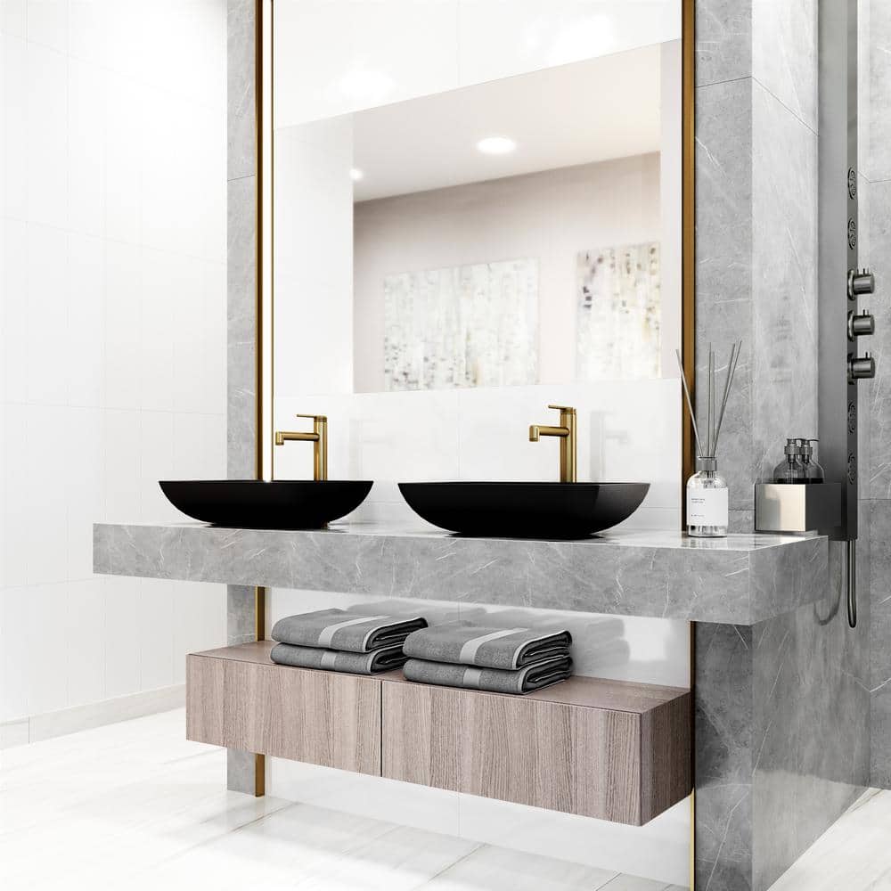 Matte Brushed Gold Single Handle Vessel Sink Faucet