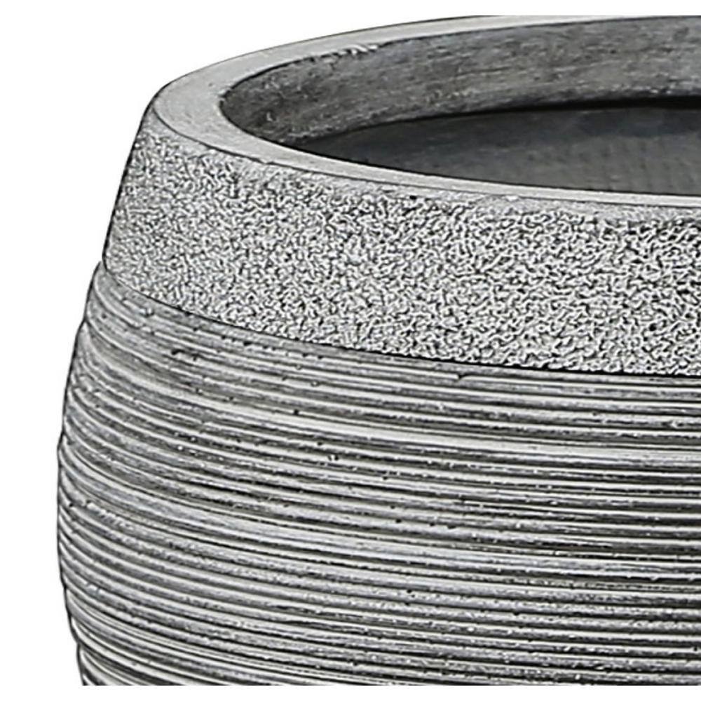 Rococo Radiance Weather-Resistant Gray MgO 12" Planter