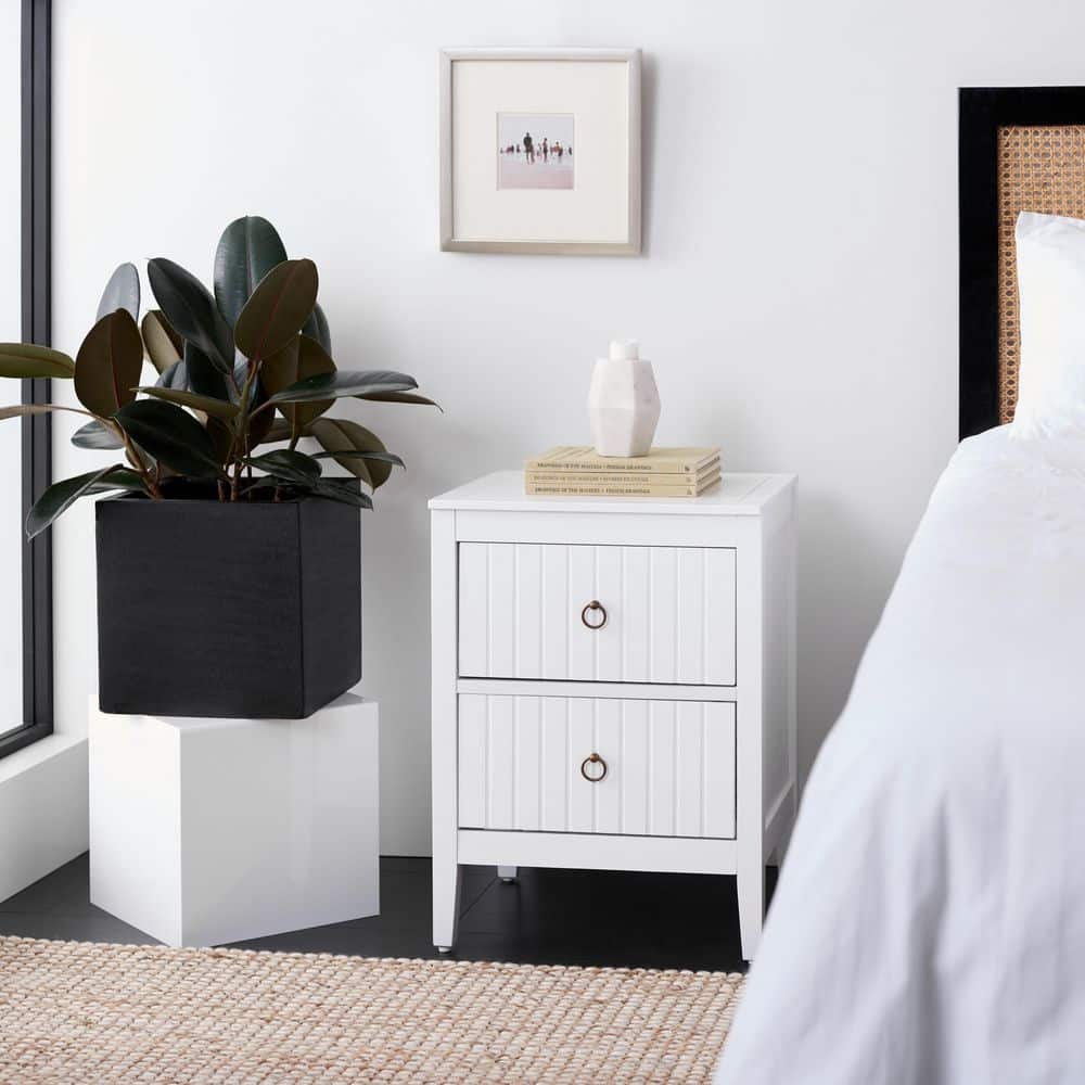 Tegan White 2-Drawer Nightstand