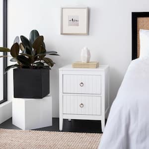 Tegan White 2-Drawer Nightstand