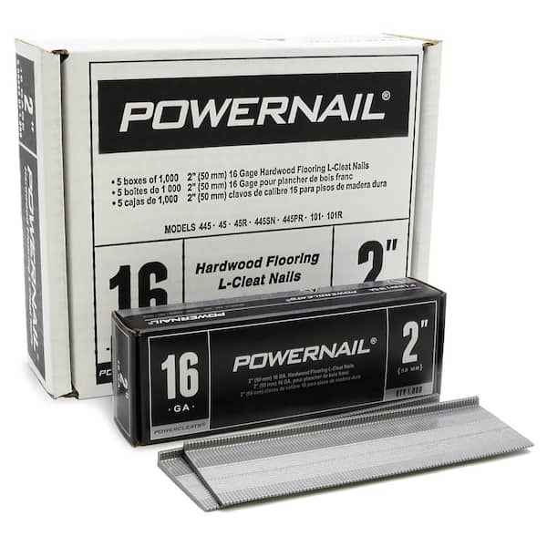 POWERNAIL 2 in. 16-Gauge Powercleats Hardwood Flooring Nails 5000 per Box