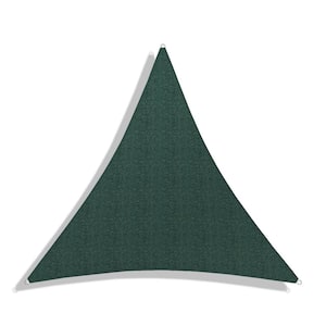 12 ft. x 12 ft. Dark Green Triangle Heavy Weight Sun Shade Sail, 95% UV Blockage, Patio and Pool Cover