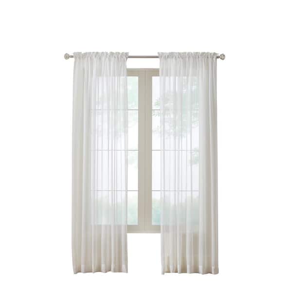 Habitat Rhapsody Voile Eggshell Polyester Smooth 54 in. W x 95 in. L Rod Pocket Indoor Sheer Curtain (Single Panel)