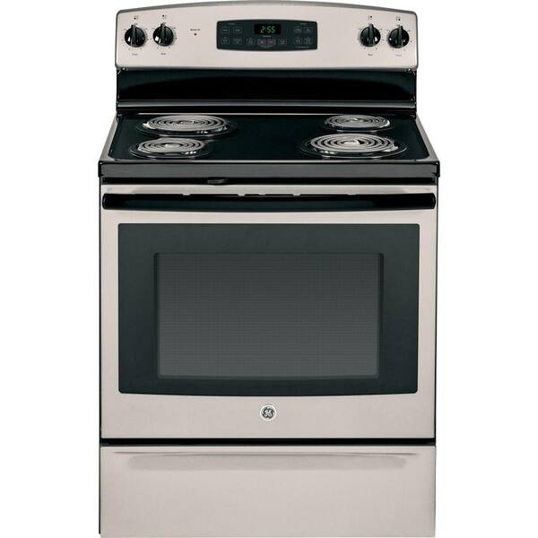 GE 5.0 cu. ft. Electric Range with Self-Cleaning Oven in Silver