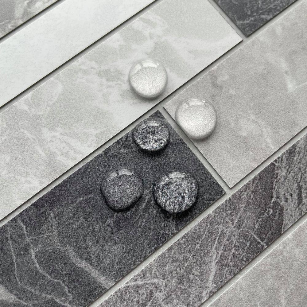 Gray Matte Peel and Stick Mosaic Wall Tile
