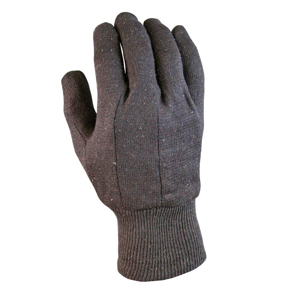 Jersey Work Gloves, Brown, Men's L