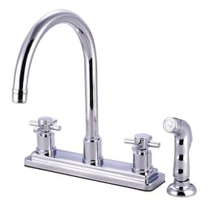 Concord 2-Handle Deck Mount Centerset Kitchen Faucets with Side Sprayer in Polished Chrome