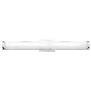 Hinkley Acclaim 29.5 in. 4-Light Polished Nickel 30-Watt Integrated LED Bath Vanity Light Bar with Invisimount
