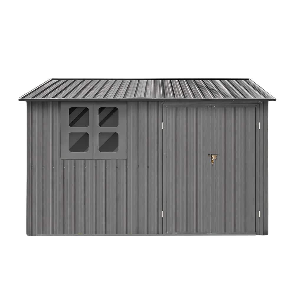 6 ft. W x 8 ft. D Metal Garden Sheds Outdoor Storage Shed with Window 48sq.