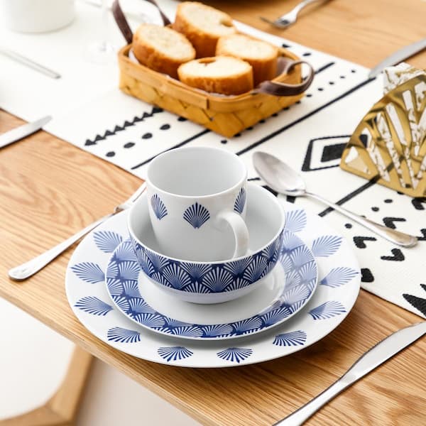 Details about   VEWEET 16-Piece Dinnerware Set Dinner Kitchen Porcelain Plates Bowls Mugs Round 