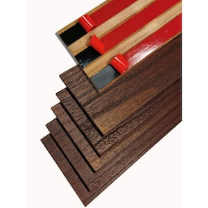 Brownish Peel & Stick Wood Planks for Wall Self-Adhesive Wood Wall Panel for Living Room 46.5 in. x 4.9 in. (16 sq. ft.)