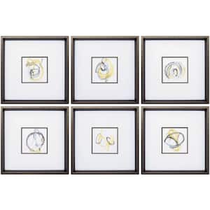 16 in. X 16 in. Brushed Silver Gallery Picture Frame String Orbit Set of 6