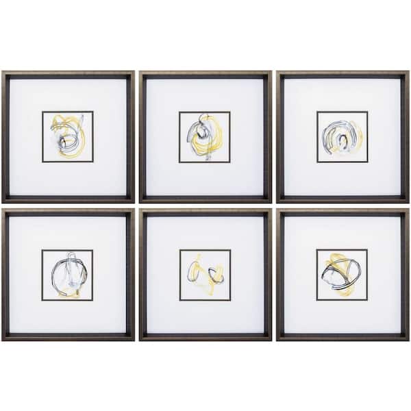 HomeRoots 16 in. X 16 in. Brushed Silver Gallery Picture Frame String Orbit Set of 6