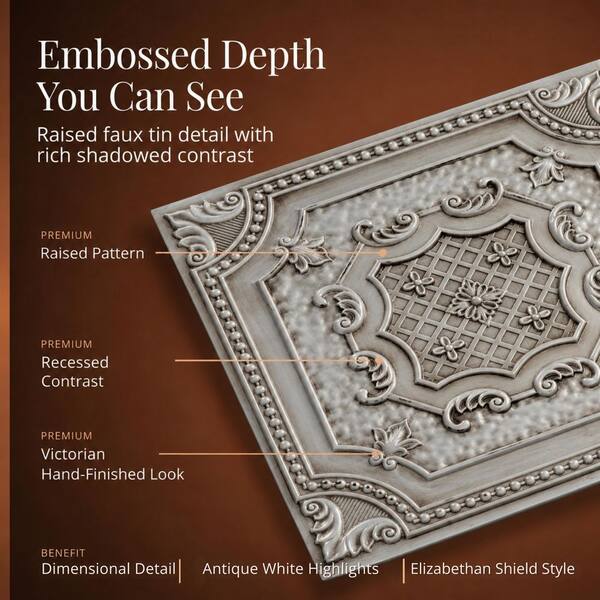 FROM PLAIN TO BEAUTIFUL IN HOURS Elizabethan Shield Antique White