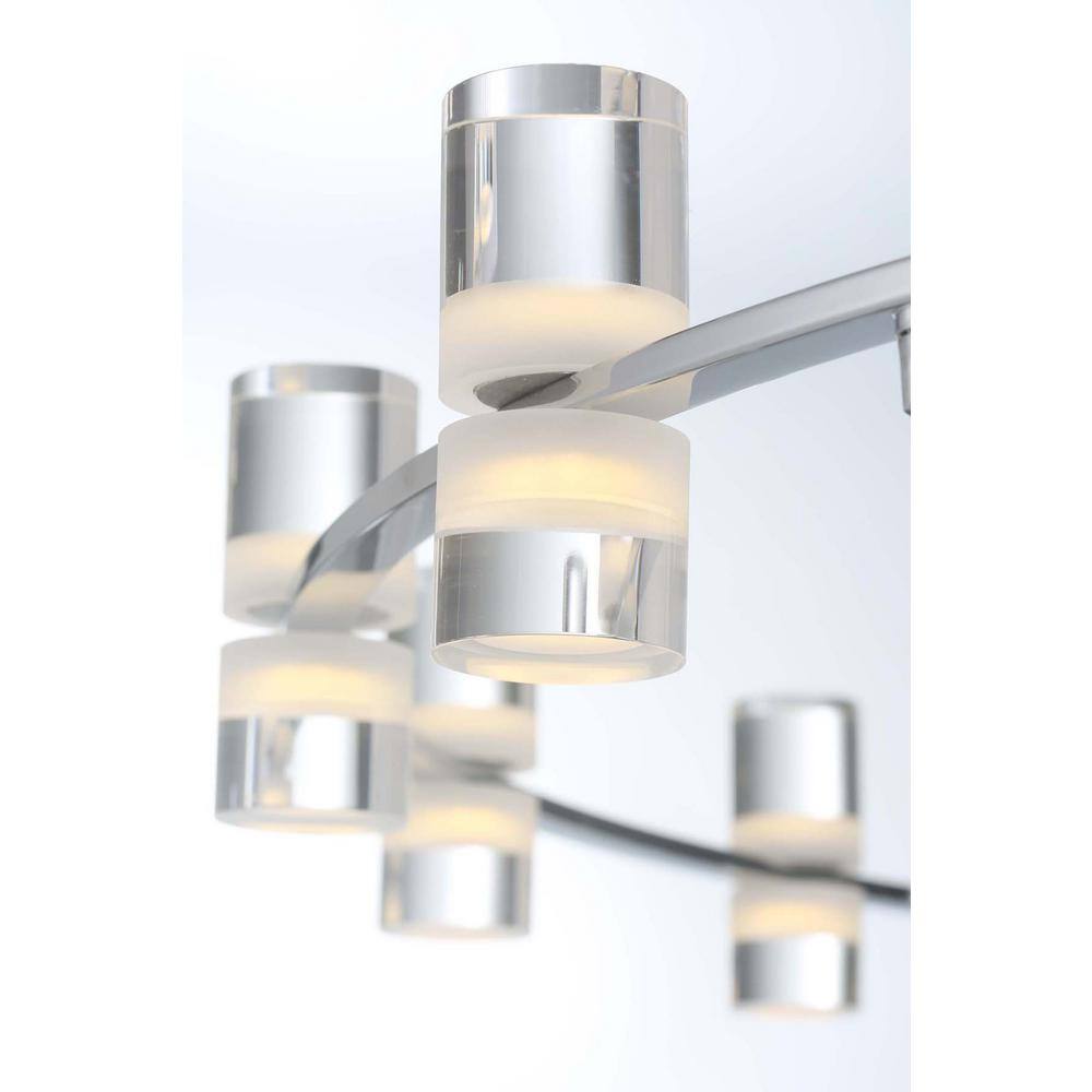 Netto Chrome Three-Tier LED Chandelier with Clear Shades