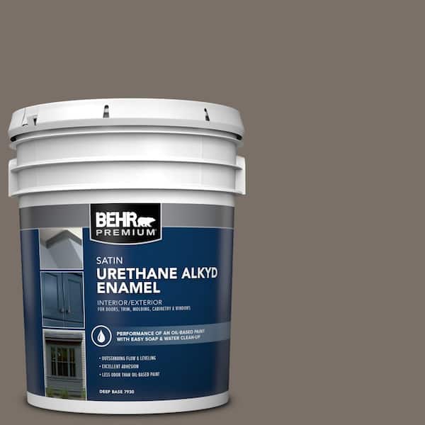 BEHR PREMIUM 5 gal. #N200-6 Kindling Urethane Alkyd Satin Enamel Interior/Exterior Paint