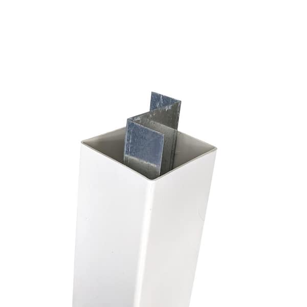 Weatherables 5 in. x 5 in. x 8.75 ft. White Vinyl Fence Gate End Post